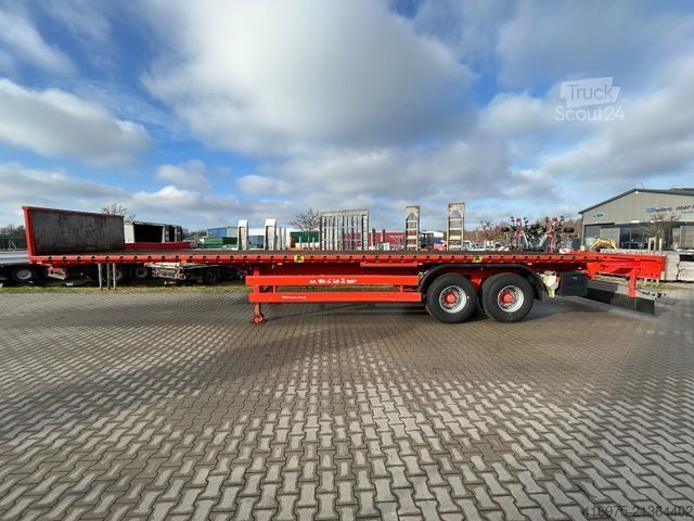 Nízkoložný návěs  Janzen Sattelauflieger Plateau hydr Heckausschub