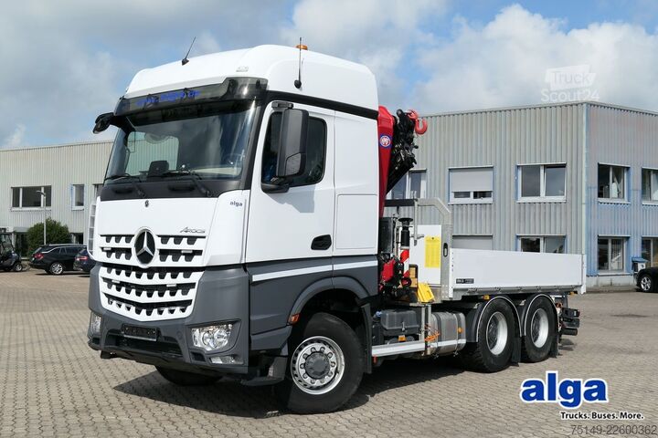 Lastbil med flak MERCEDES-BENZ 2651 L Arocs HAD 6x6,HMF 3220,Funk,AHK,Container