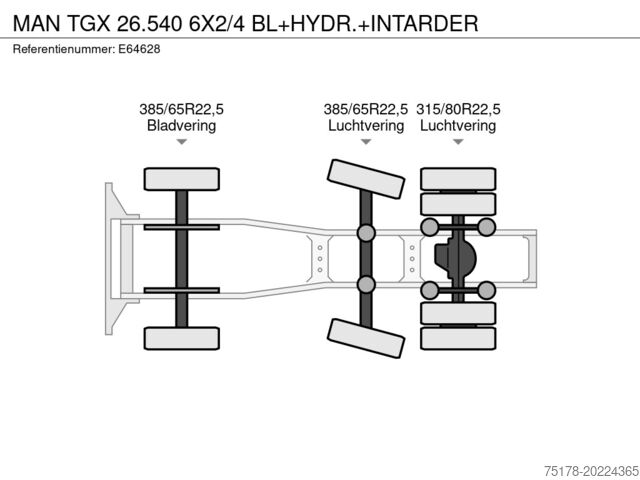 Standaard-SZM MAN TGX 26.540 6X2/4 BL+HYDR.+INTARDER
