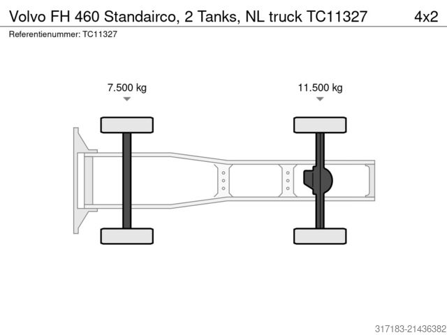Standartinis-SZM Volvo FH 460 Standairco, 2 Tanks, NL truck
