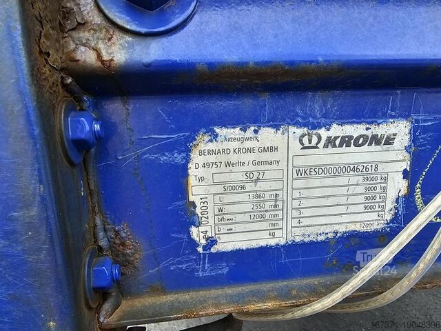 Vorhang seitlich KRONE SD27 3 AXLE MEGA  CURTAINSIDER TRAILER CODE XL ...