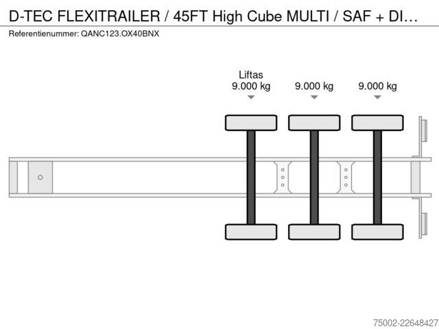 Trasporto di container D-TEC FLEXITRAILER / 45FT High Cube MULTI / SAF + DIS...