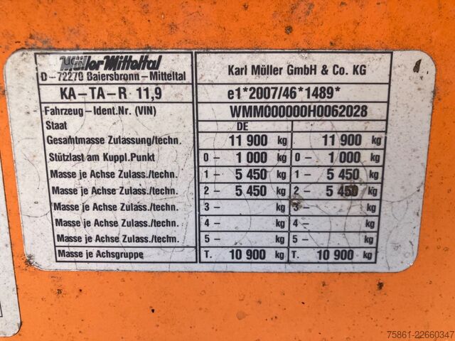 Trójstronna przyczepa wywrotka MÜLLER-MITTELTAL TA -2 Dreiseitenkipper + Tieflader Tandem