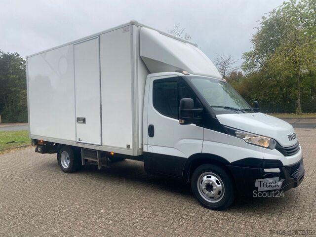Furgoneta caja IVECO Daily 35C14 Hi-Matic Koffer mit Ladebordwand