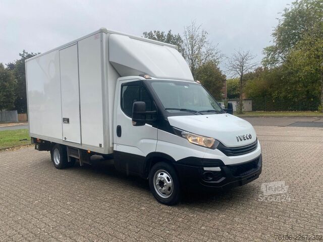 Furgoneta caja IVECO Daily 35C14 Hi-Matic Koffer mit Ladebordwand