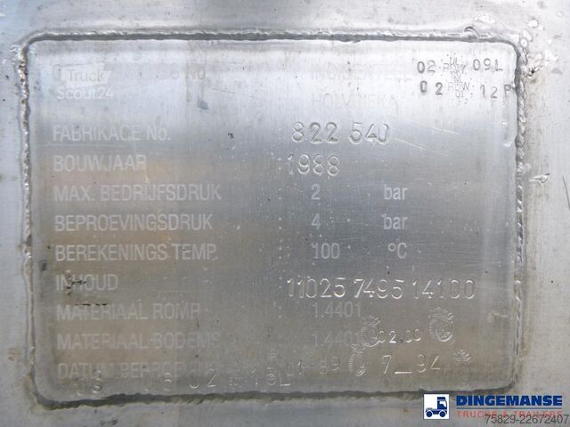 Tartály Burg Chemical tank inox 32.6 m3 / 3 comp