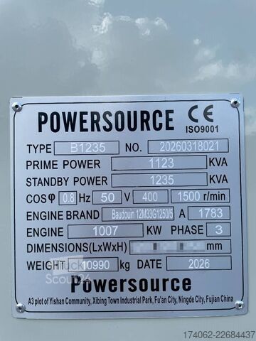  Baudouin 12M33G1250/5 - 1235 kVA Generator - DPX-19883