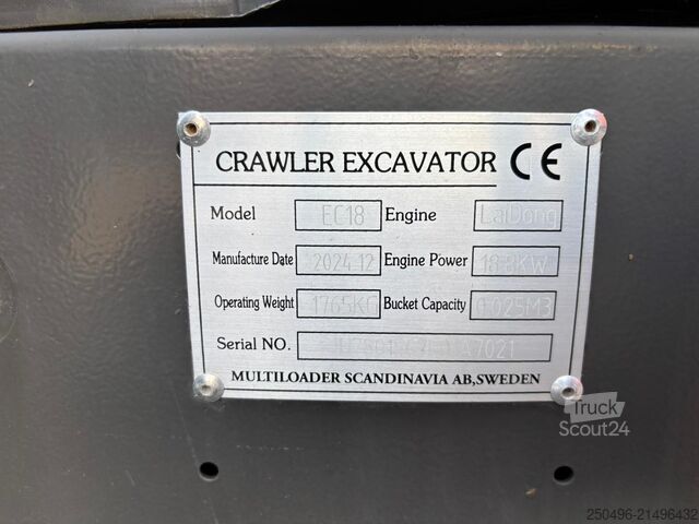 Mini ekskavatoru  Multiloader EC18 2 BUCKETS / TILT