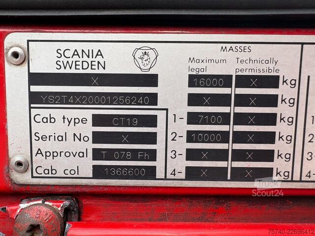 Standard-SZM Scania T 124 LA 4X2 NA400 + manual + euro 2 + 4.70m wh...