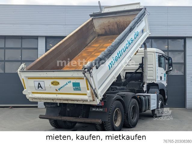 Üç taraflı damperli kamyon MAN 26.470 6x4 Meiller Bordmatik  1760 Euro mtl.