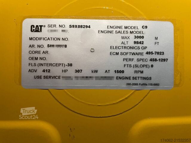 Tilslag CAT DE330E0 - C9 - 330 kVA Generator - DPX-18022