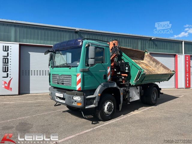 Camión volquete trilateral MAN TGM 18.280 4x4 BB*Terex-Kran*Meiller-Kipper*
