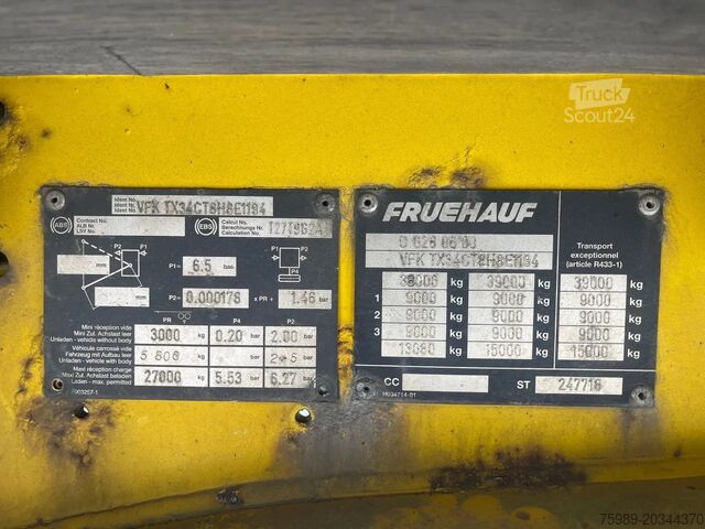 Schuifzeilen Fruehauf AIR SUSPENSION, DISC BRAKES (good France truck)