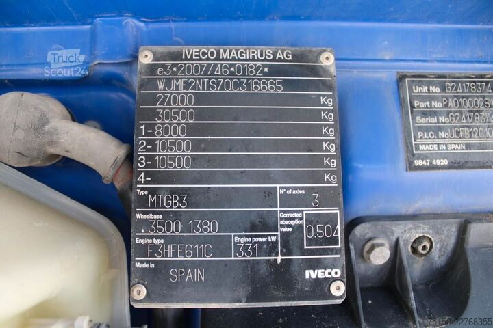 Camion-benne tricar IVECO AD260T45 6x4 BB 450 INTARDER Nr: 665