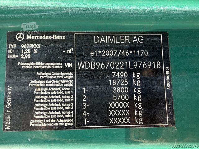 Pick-up varebil Mercedes-Benz Atego 818 L Kran Atlas 35.2 A2