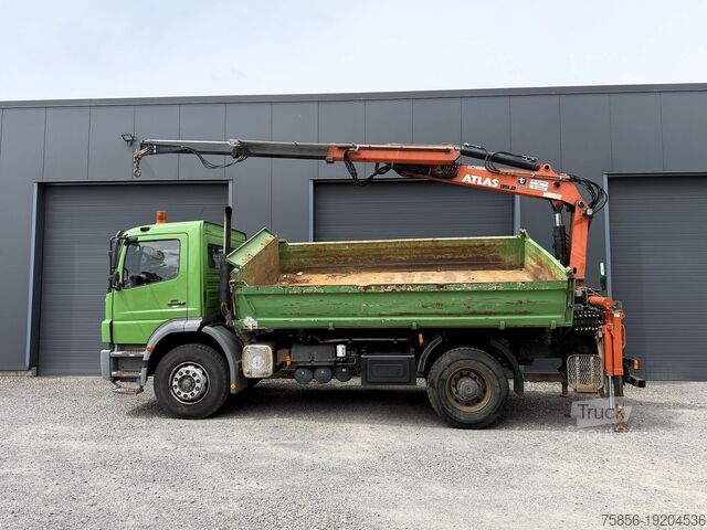 Kiepwagen met kraan Mercedes-Benz Axor 1828 Kipper Heckkran Altas Bj. 12