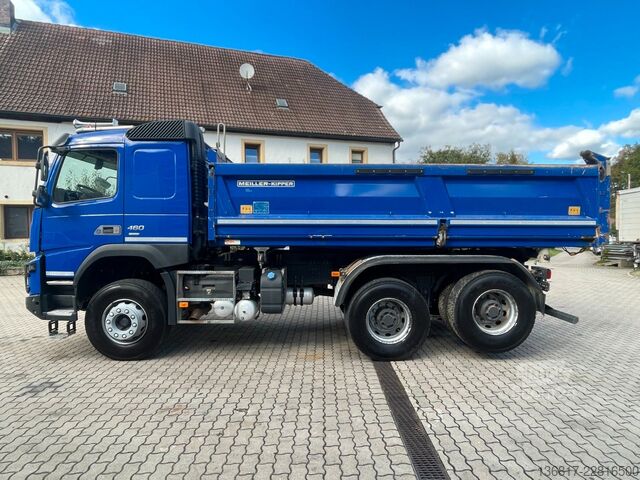 Camion-benne tricar VOLVO FMX 460 6x4 BLL Meiller Bordmatik Retarder TAAXL