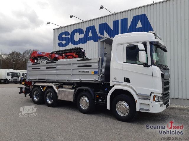 Tristrani prekucnik Scania R 520 B8x4HA 3-S-Kipper HMF 2820
