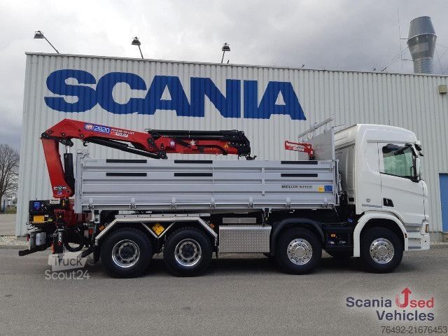 Tristrani prekucnik Scania R 520 B8x4HA 3-S-Kipper HMF 2820