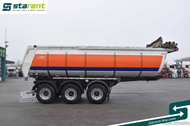 Polpriklopnik kiper FLIEGL Thermomulde 25m³ elektrisches Verdeck Liftachse