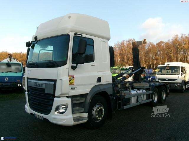 DAF CF 460 6x2 Euro 6 Hyva container hook 20 t