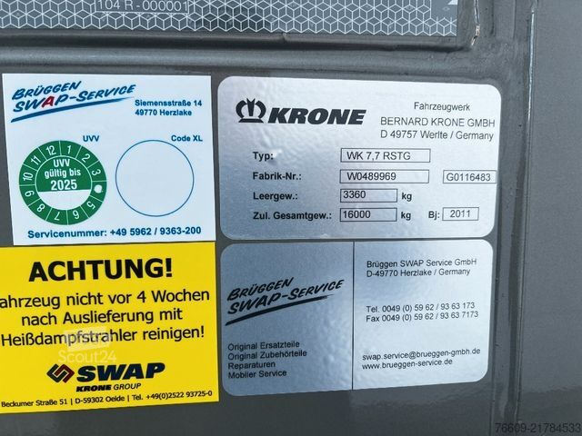 Wissellaadbak oplegger KRONE Heck & Front  Alu.- Rolltor