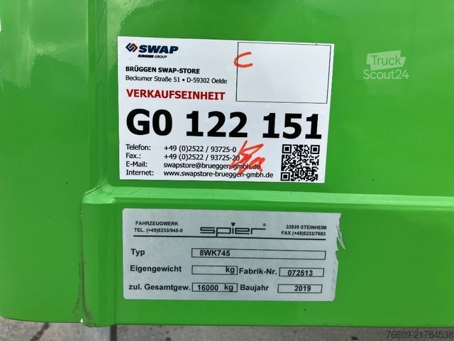 Remolque con caja móvil SPIER Wechselbrücke Koffer