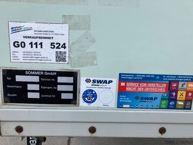 Remolque con caja móvil SOMMER Wechselbrücke Koffer