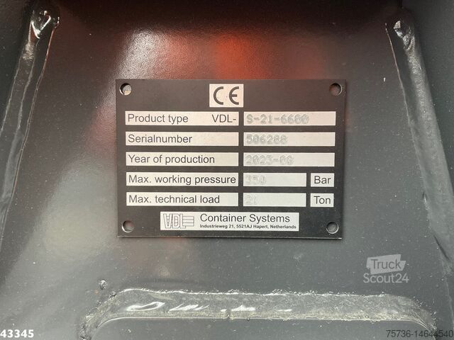 Containervervoer VOLVO FM 430 Euro 6 VDL 21 Ton haakarmsysteem