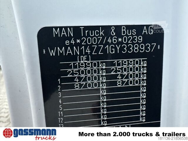 Φορτηγό γερανός roll-off MAN TGL 12.250 4x2 BL, Palfinger Abroller P 07-25MPA,