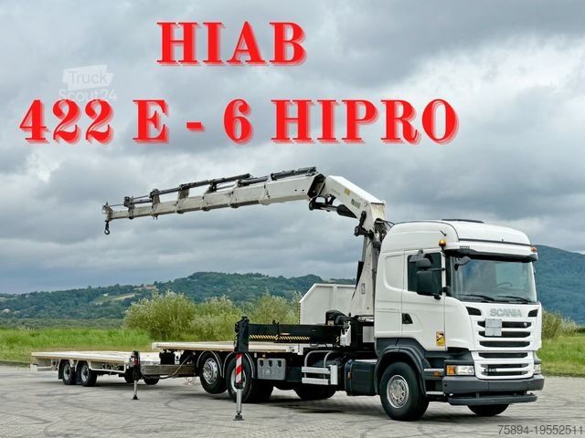 Кран-манипулятор на шасси грузовика SCANIA R440 * HIAB 422 E-6 HIPRO + FUNK + Anhänger! 6x4