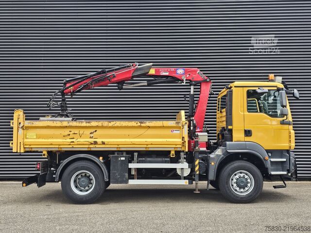 Volquete con grúa MAN TGM 18.250 4x4 BB / CRANE + 3 SIDE TIPPER