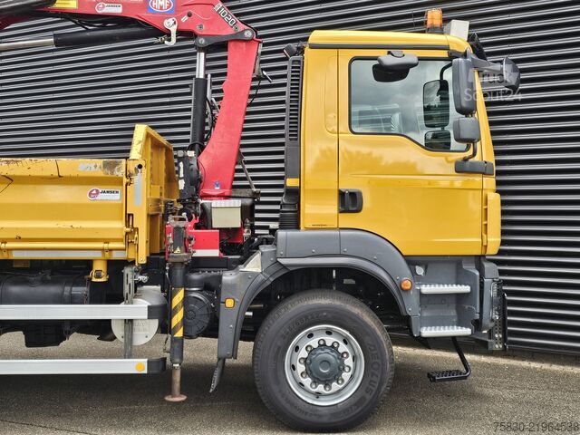 Volquete con grúa MAN TGM 18.250 4x4 BB / CRANE + 3 SIDE TIPPER
