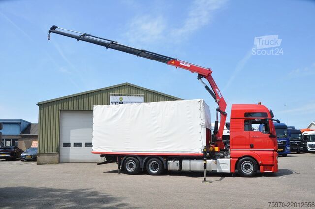 Vrachtwagen met kraan MAN TGX 26.480 XXL 6X2 HMF 2620 CRANE + BDF BODY + ...