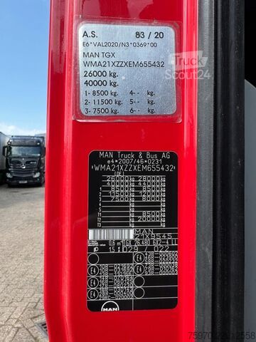 Vrachtwagen met kraan MAN TGX 26.480 XXL 6X2 HMF 2620 CRANE + BDF BODY + ...