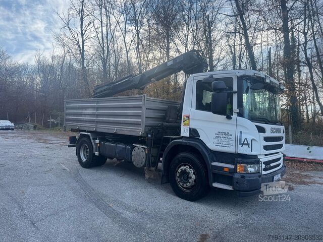 Kamyon üzerine monteli vinç Scania P320 + HIAB 144 + GARNIER Kiper