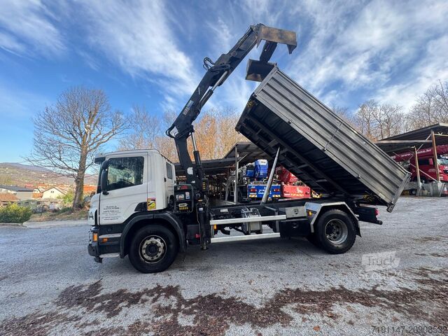 Kamyon üzerine monteli vinç Scania P320 + HIAB 144 + GARNIER Kiper