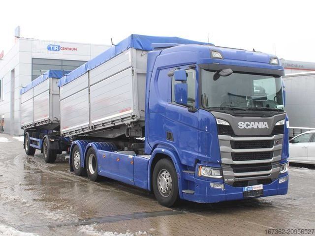 Tovornjak prekucnik SCANIA R450, 6X2, THREE SIDED, LIFTING AXLE, RETARDER