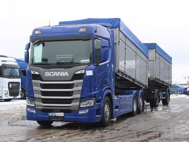Trójstronna wywrotka SCANIA R450, 6X2, THREE SIDED, LIFTING AXLE, RETARDER