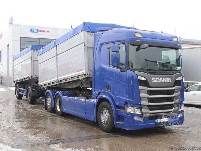 Trójstronna wywrotka SCANIA R450, 6X2, THREE SIDED, LIFTING AXLE, RETARDER