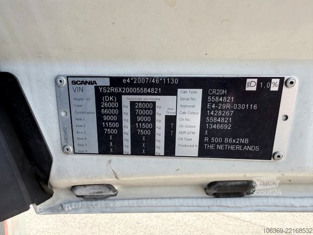 Cisternové vozidlo SCANIA R500 6x2 26 m3 Silo - Kompressor - Retarder