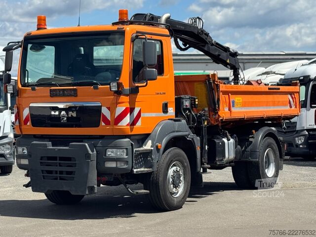 Trójstronna wywrotka MAN TGM 18.290 / 4 x 4 / KRAN mit FUNK / ANBAUPLATTE