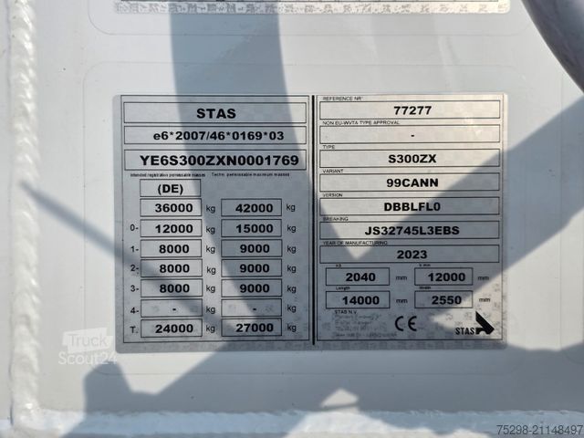 Puspriekabė su judančiomis grindimis STAS S3000ZX