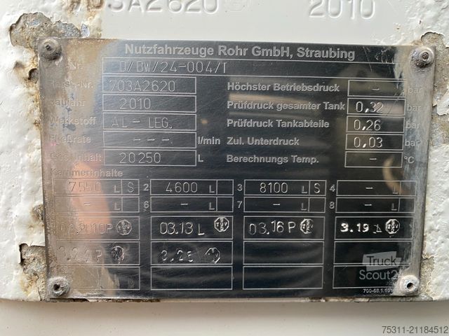 Camion-citerne MERCEDES-BENZ 2546 Actros LL | Rohr A3*3x Kammern*Retarder*AHK