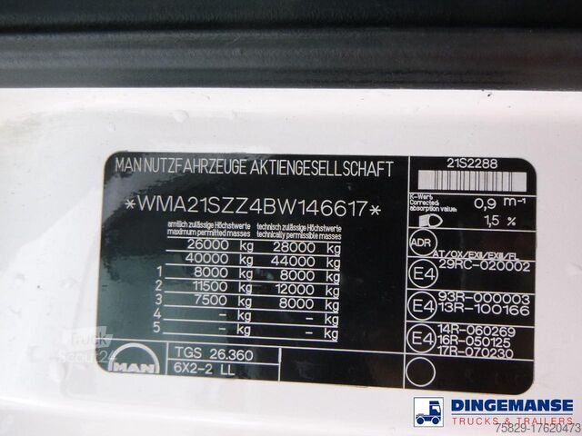 Chassis med førerhus MAN TGS 26.360 Euro 5 6x2 chassis 20 ft + ADR
