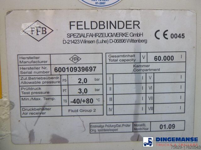 Siilo Feldbinder Powder tank alu 60 m3 (tipping)