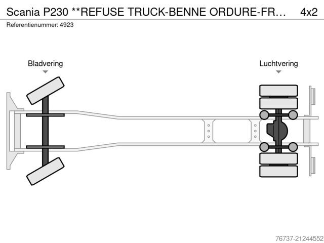Veículo de recolha de resíduos Scania P230 **REFUSE TRUCK-BENNE ORDURE-FRENCH TRUCK**