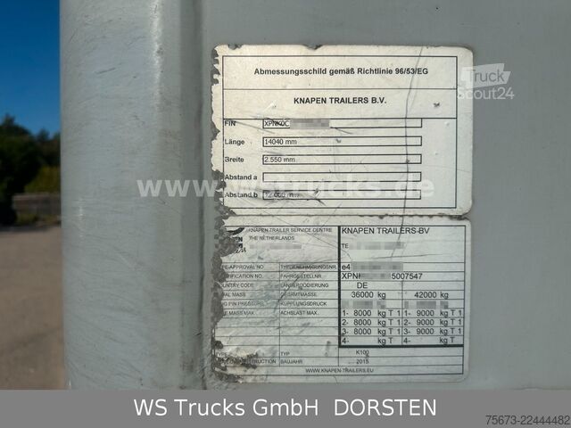 شبه مقطورة بأرضية متحركة KNAPEN K100   92m3   10mm