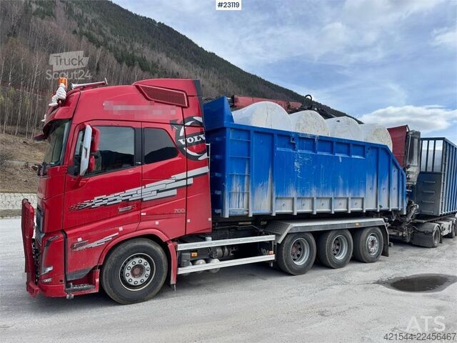 System för krokarm Volvo FH700 Tridem hooklift truck – crane hydraulics – 3