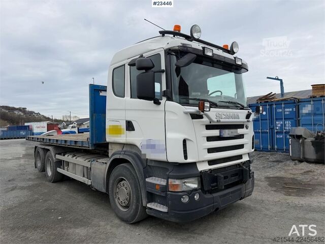 Kampókaros rendszer Scania R500 plow rigged hook truck w/ 20T hook. WATCH VID